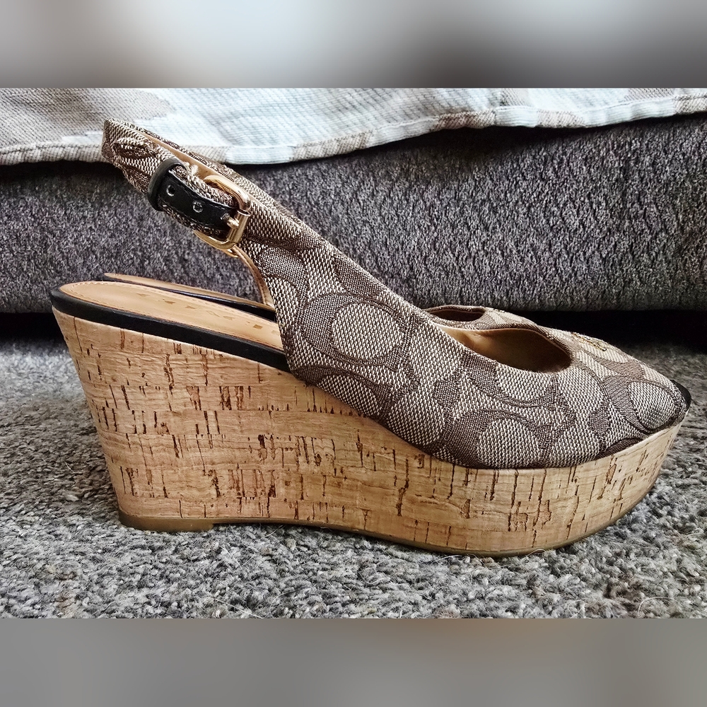 Coach Brown and Black Wedges - Picture 6 of 8